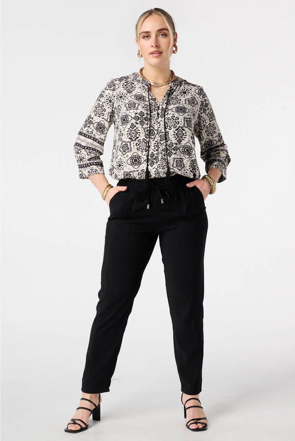 MS Mode tapered high waist broek zwart - Foto 2
