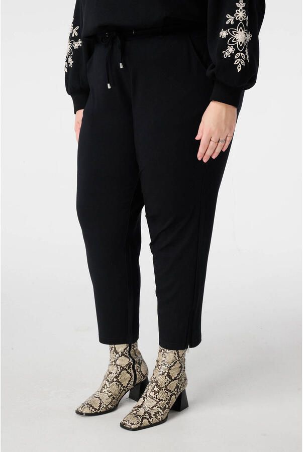 MS Mode tapered high waist casual broek zwart