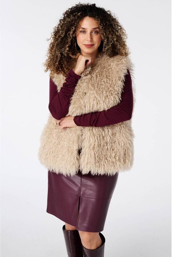 MS Mode teddy gilet beige