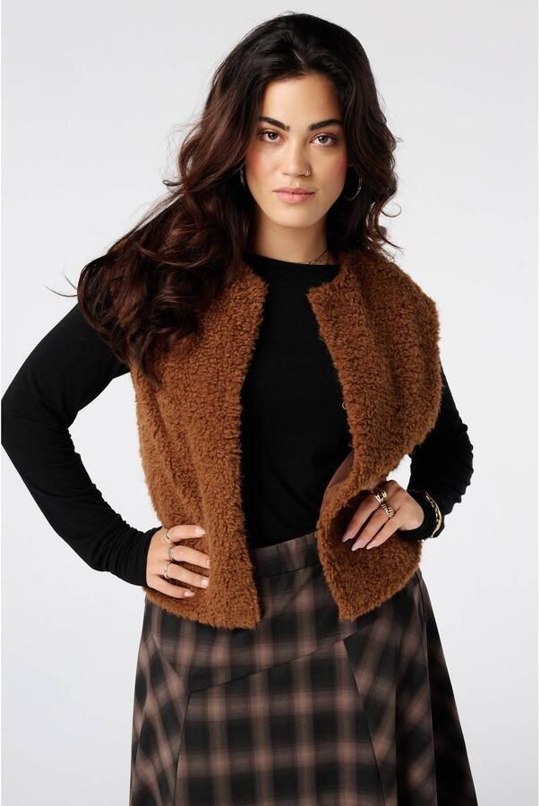 MS Mode teddy gilet camel