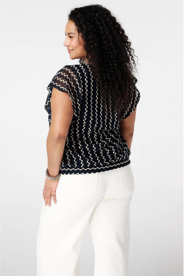 MS Mode top blauw met pailletten - Foto 3