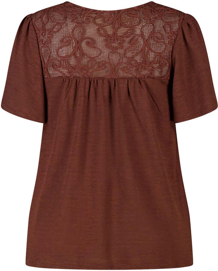 MS Mode top broderie bruin - Foto 2