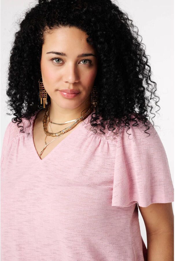 MS Mode top broderie roze