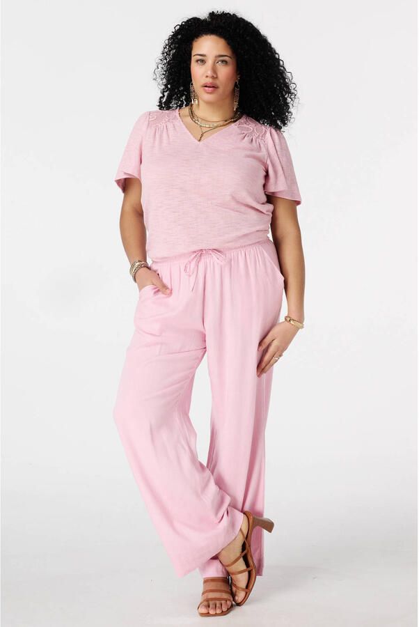 MS Mode top broderie roze - Foto 3