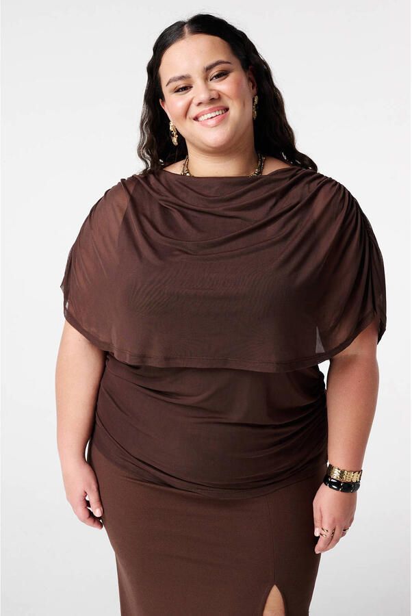 MS Mode top donkerbruin