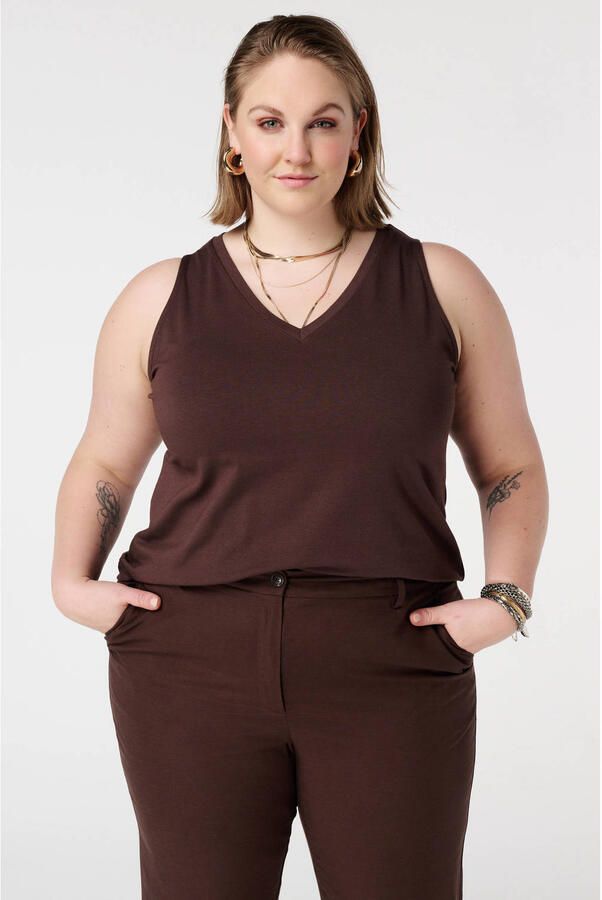 MS Mode top donkerbruin