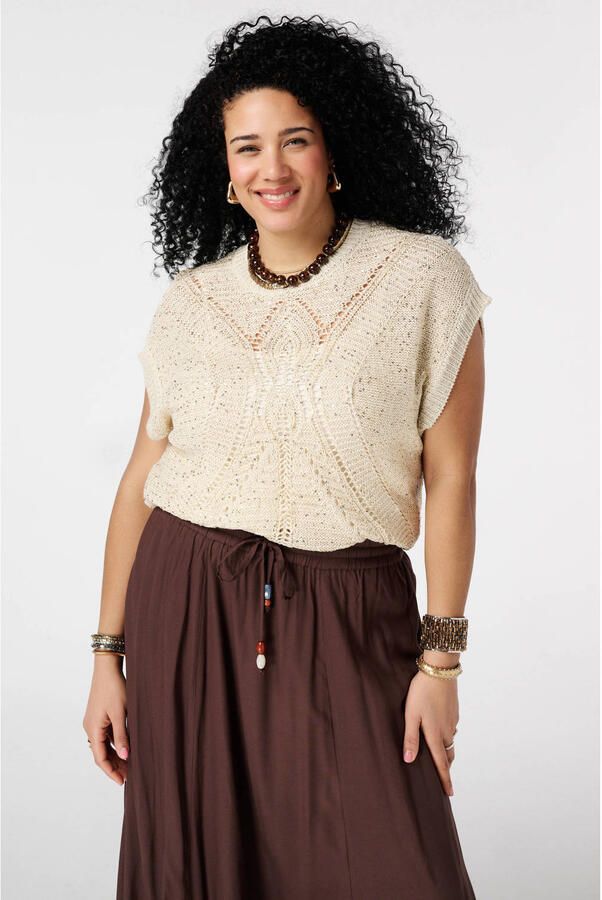 MS Mode top gehaakt beige