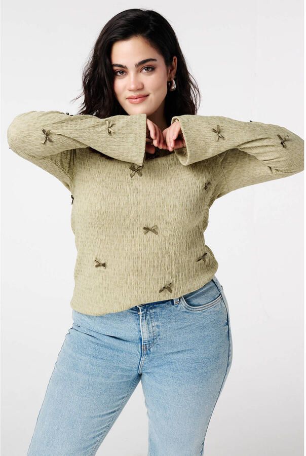 MS Mode top groen flared mouwen