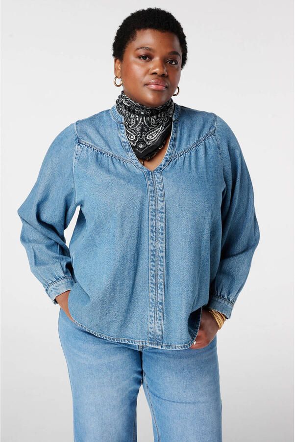 MS Mode top medium blue denim