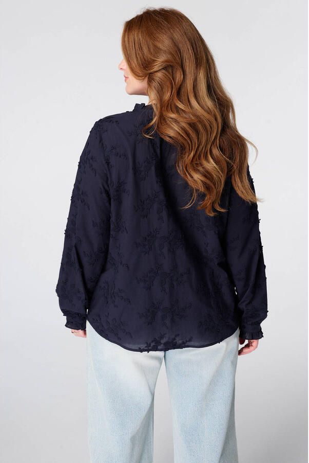 MS Mode top met borduursels Plus Size donkerblauw - Foto 3