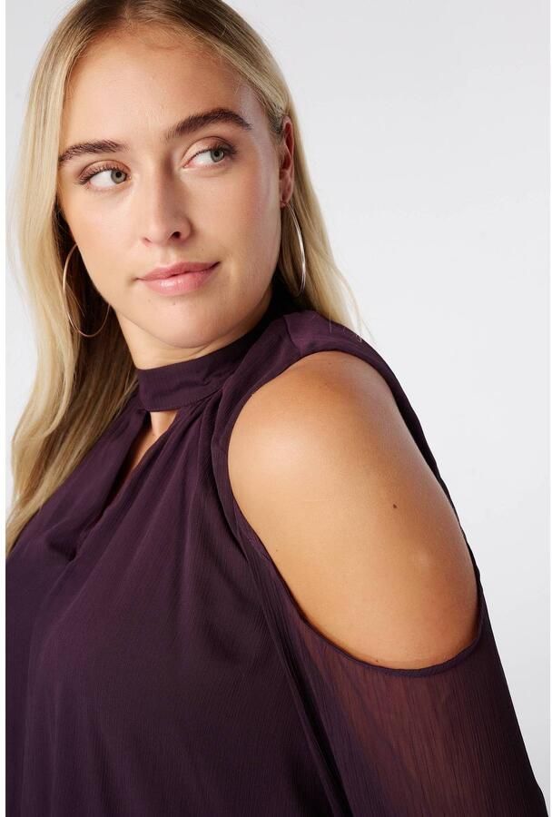 MS Mode top met cut-out aubergine - Foto 2