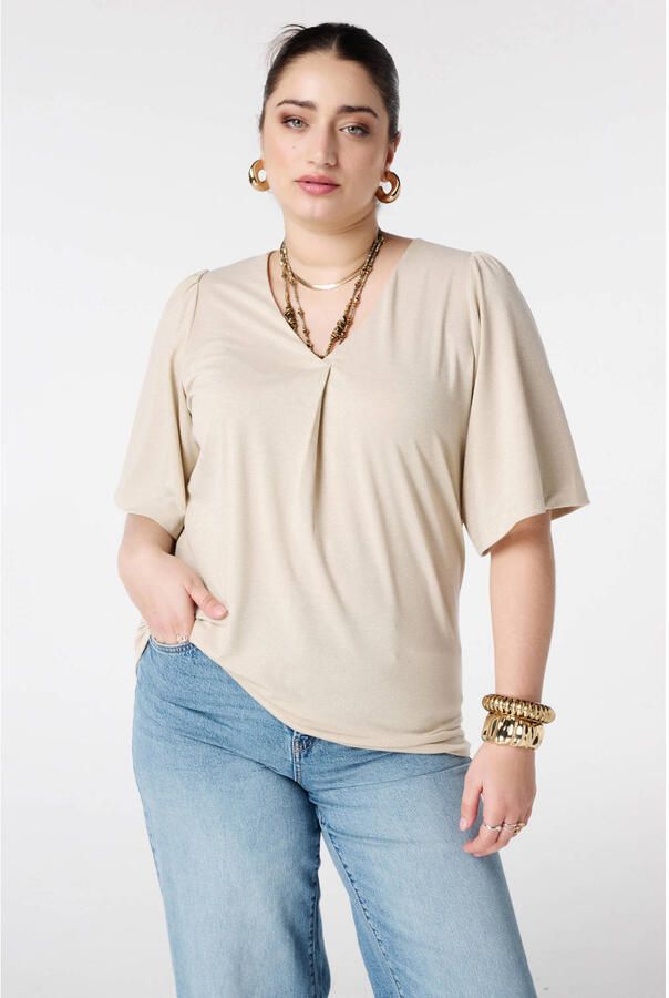 MS Mode top met lurex zand