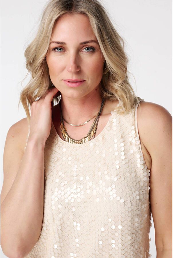 MS Mode top met pailletten beige - Foto 2