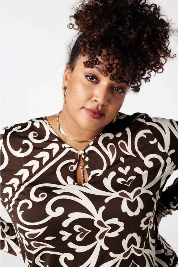 MS Mode top met paisley print donkerbruin - Foto 3