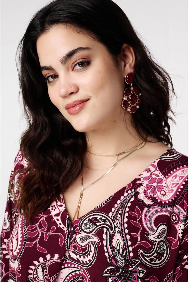 MS Mode top met paisley print donkerrood - Foto 2