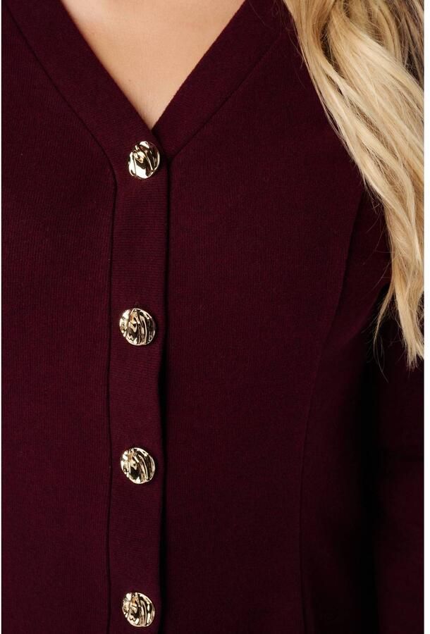 MS Mode top met peplum donkerrood - Foto 2