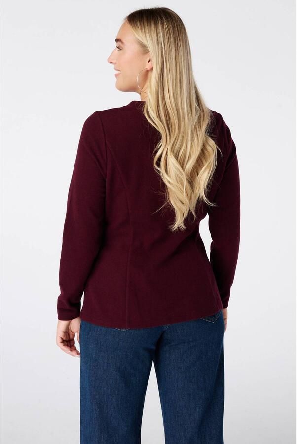 MS Mode top met peplum donkerrood - Foto 3