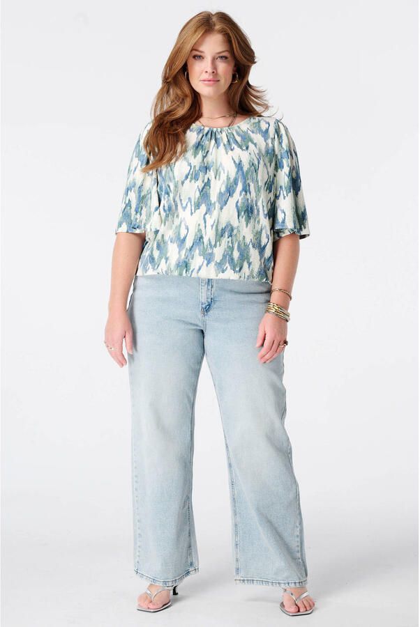 MS Mode top met print Plus Size blauw - Foto 3