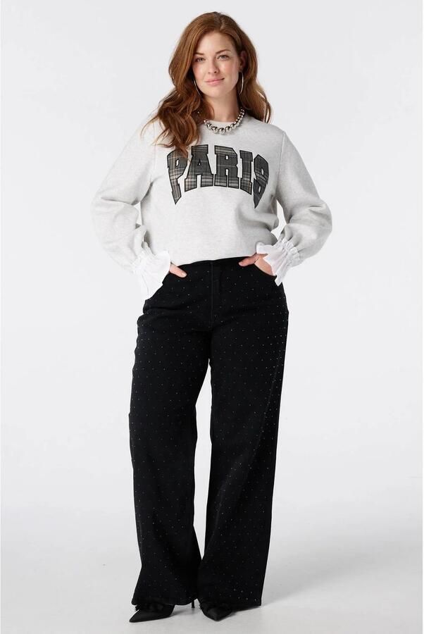 MS Mode top met ruches grijs