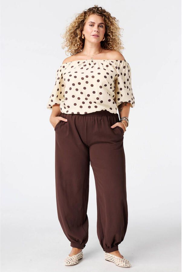 MS Mode top met stippen Plus Size lichtgeel - Foto 3