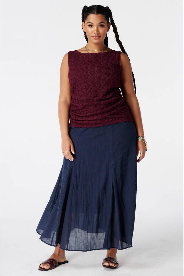 MS Mode top met textuur donkerrood - Foto 2