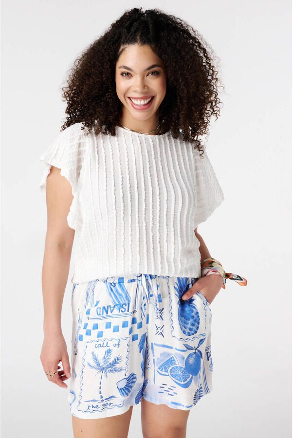 MS Mode top met textuur wit