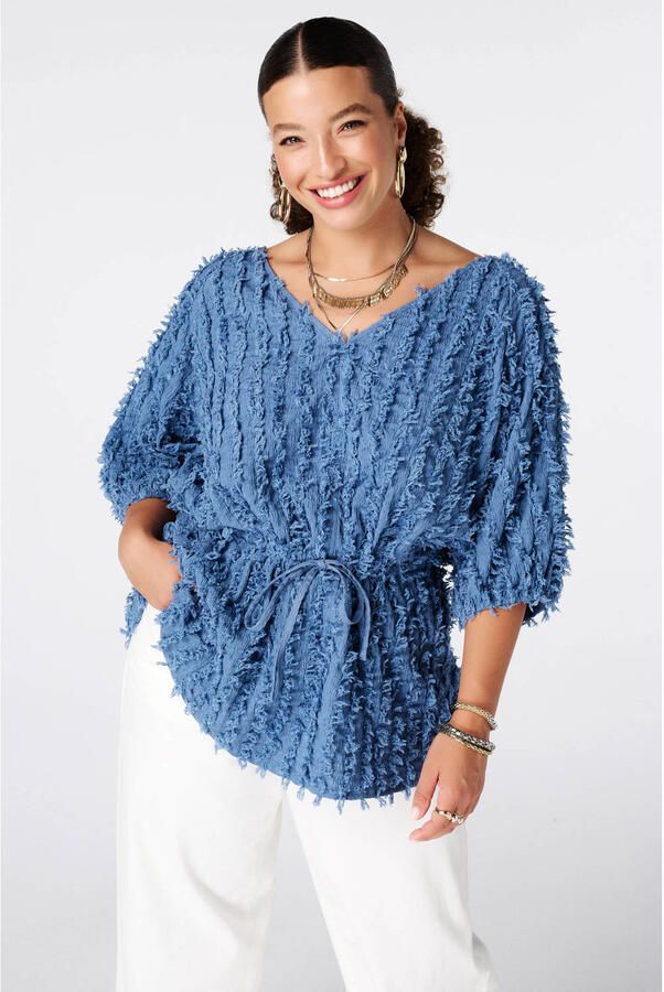MS Mode top Plus Size blauw - Foto 3
