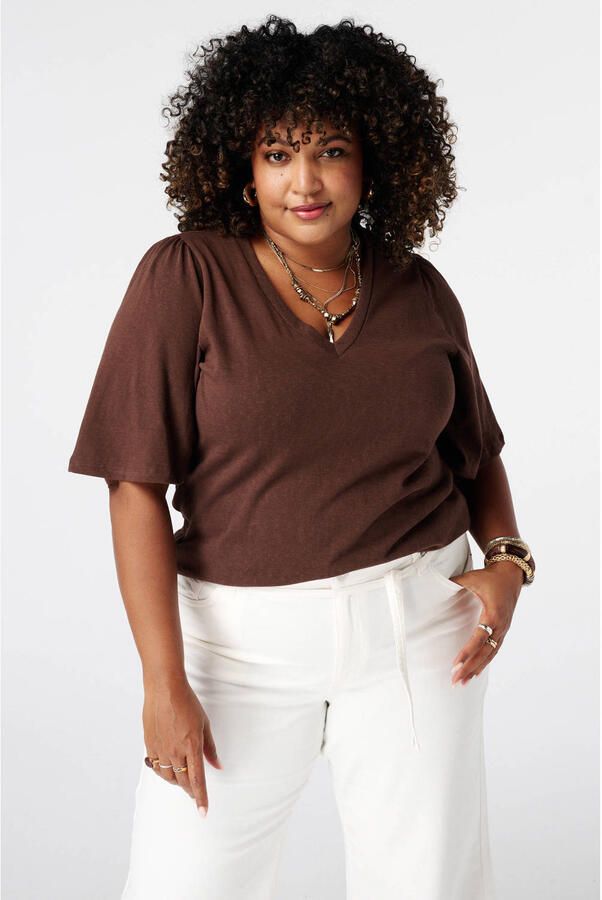 MS Mode top Plus Size bruin