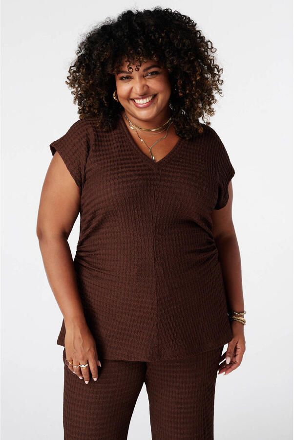 MS Mode top Plus Size bruin