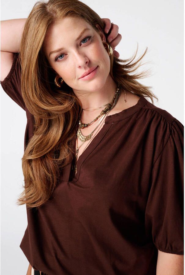 MS Mode top Plus Size bruin