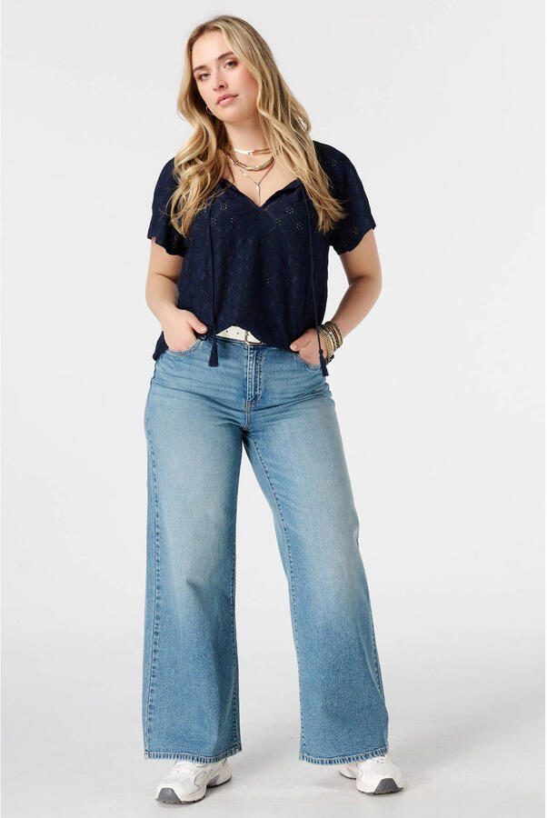 MS Mode top Plus Size donkerblauw