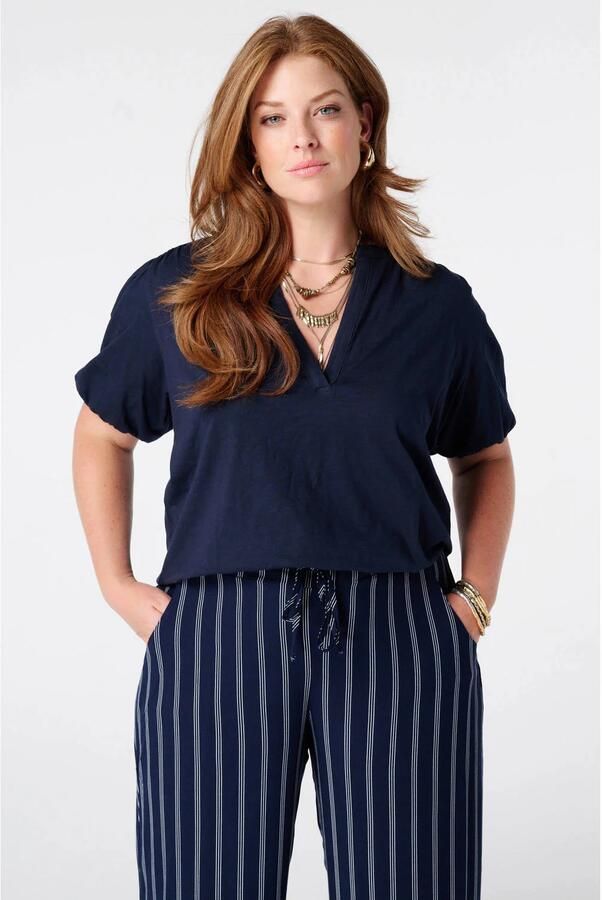MS Mode top Plus Size donkerblauw