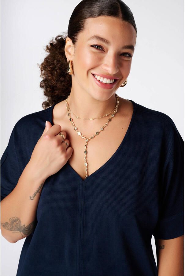 MS Mode top Plus Size donkerblauw