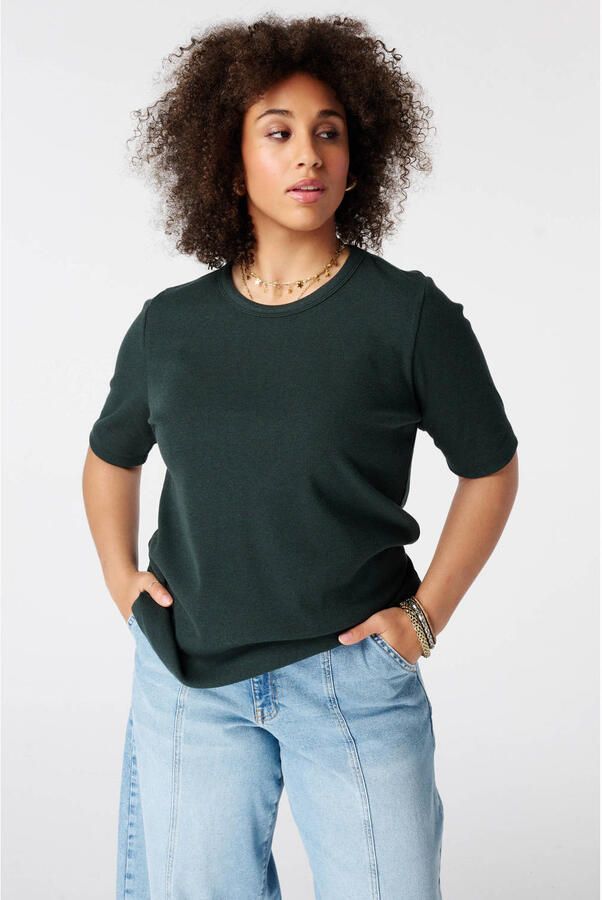 MS Mode top Plus Size donkergroen