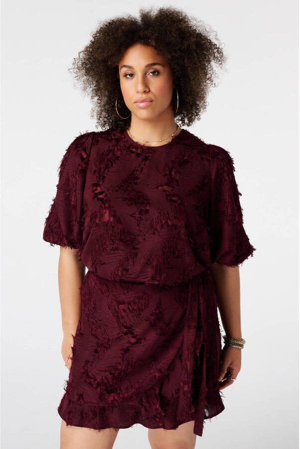 MS Mode top Plus Size donkerrood