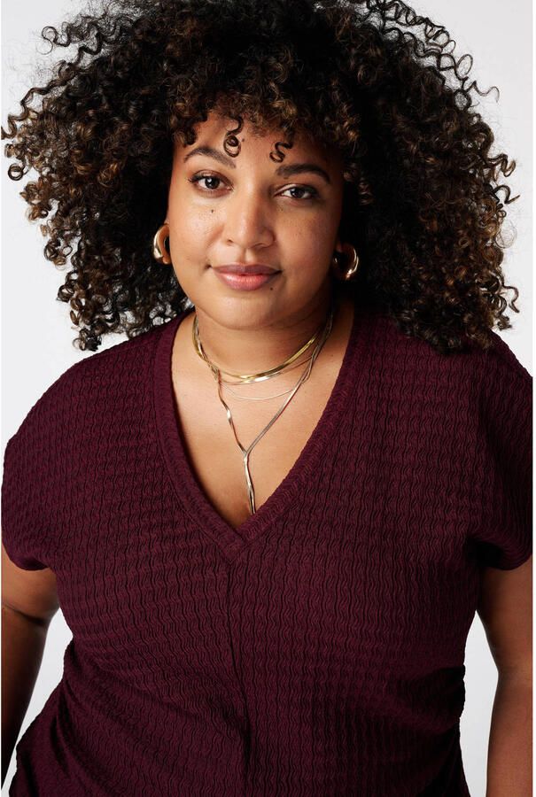 MS Mode top Plus Size donkerrood