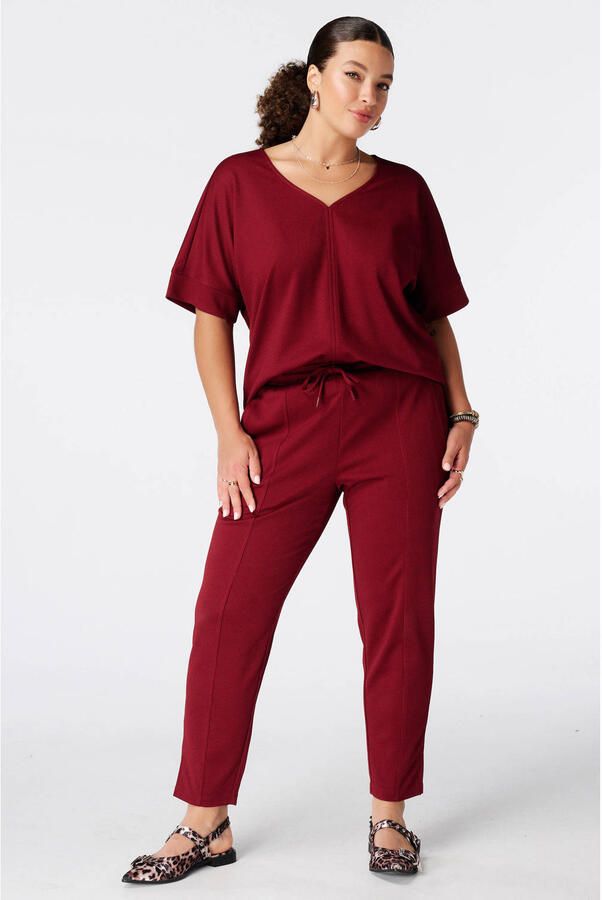 MS Mode top Plus Size donkerrood