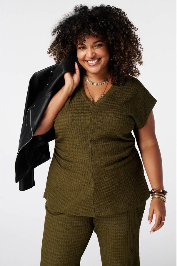 MS Mode top Plus Size groen