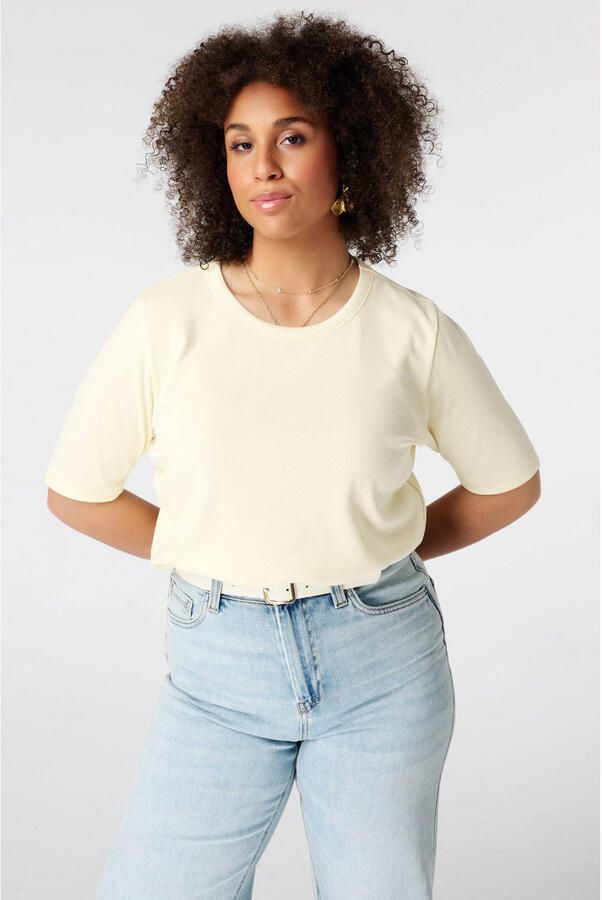 MS Mode top Plus Size lichtgeel