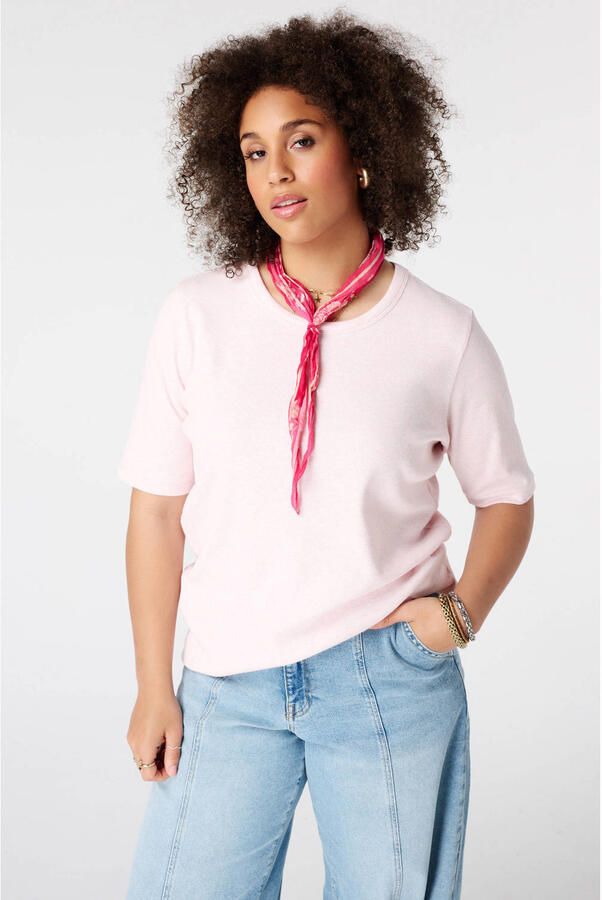 MS Mode top Plus Size lichtroze