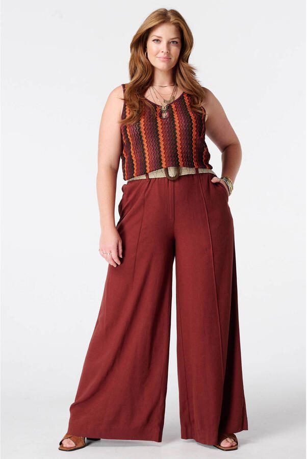 MS Mode top Plus Size met cut-out en print donkerrood - Foto 3