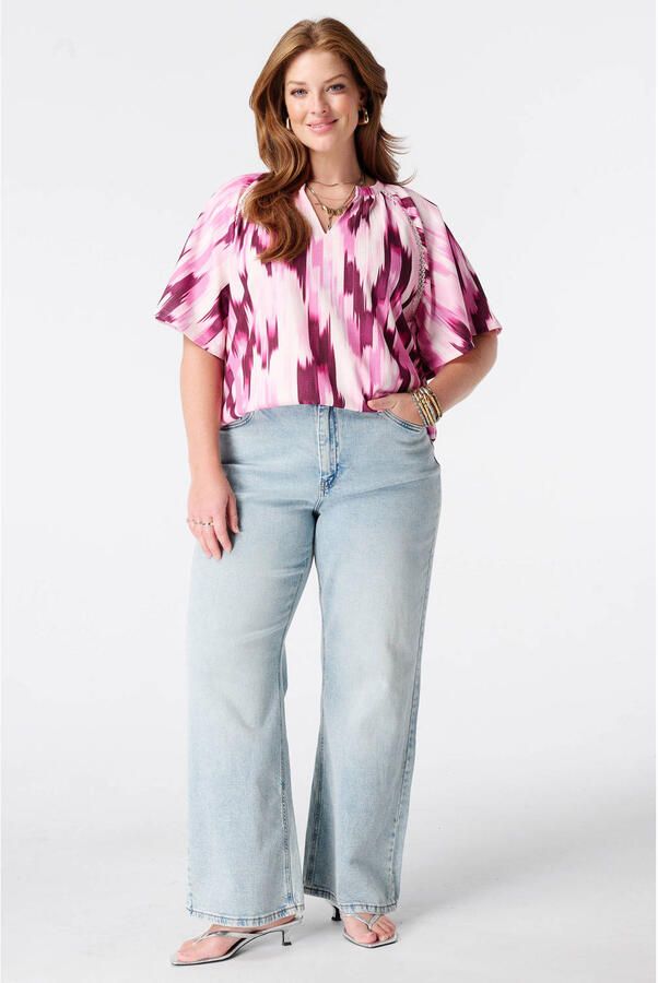 MS Mode top Plus Size met print roze - Foto 2