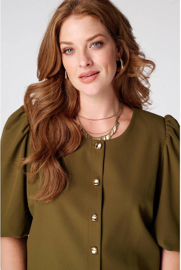 MS Mode top Plus Size olijfgroen - Foto 2