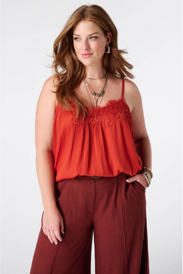 MS Mode top Plus Size oranje