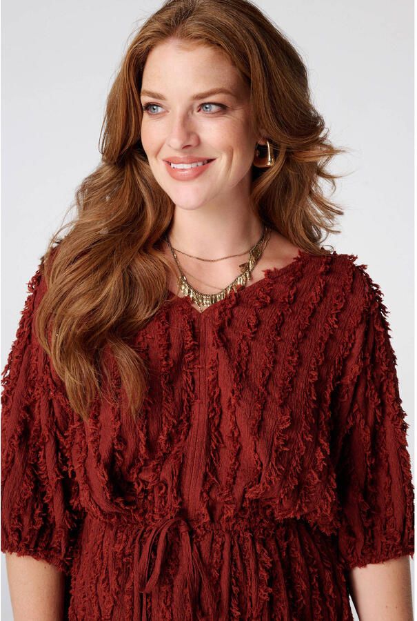 MS Mode top Plus Size rood