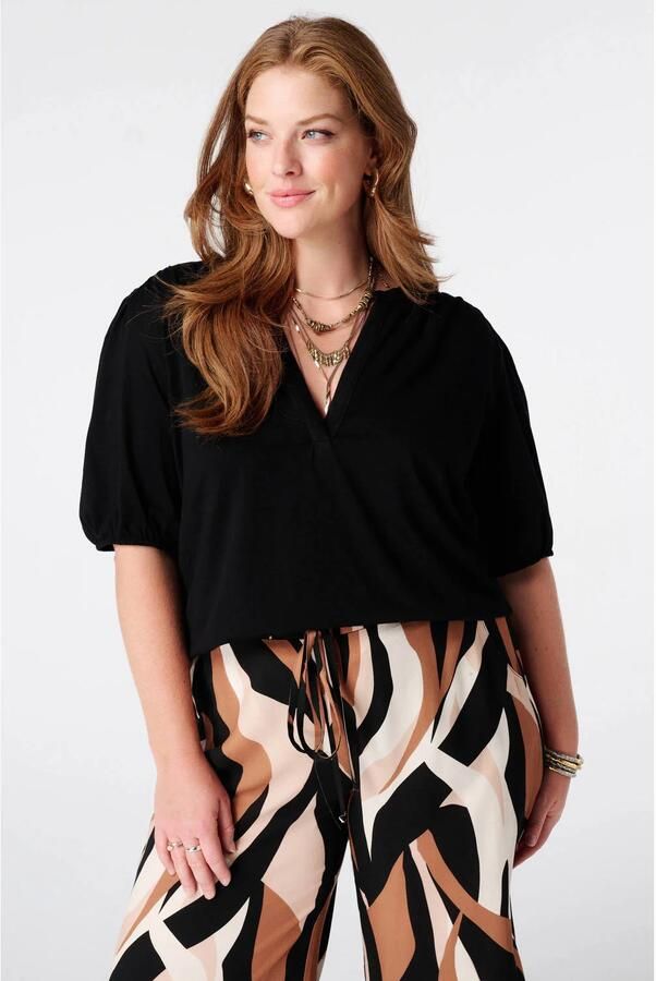 MS Mode top Plus Size zwart