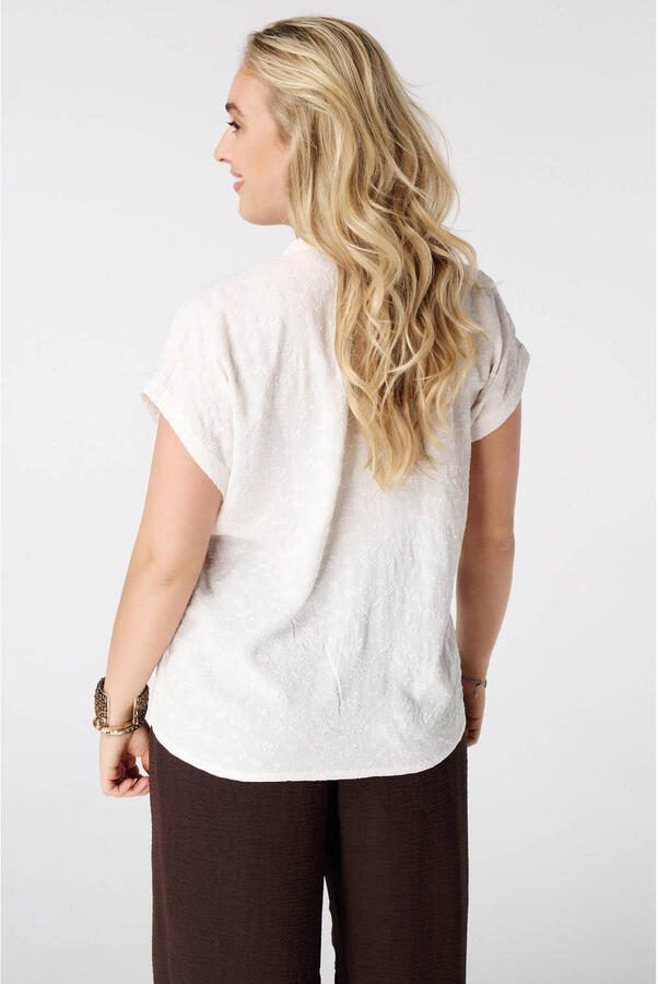 MS Mode viscose blouse met borduursels Plus Size ecru - Foto 2
