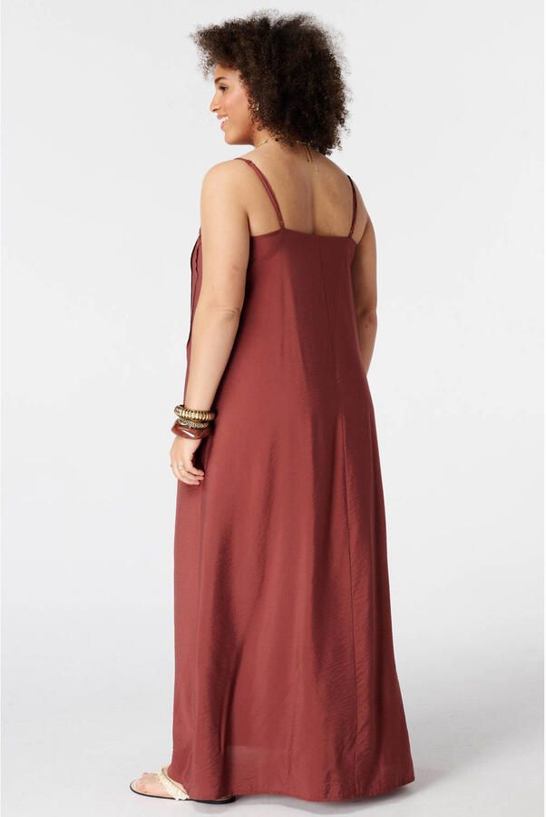 MS Mode viscose maxi jurk Plus Size donkerrood - Foto 2