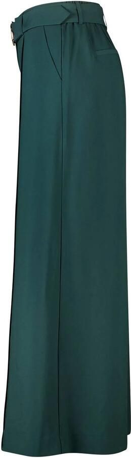 MS Mode wide leg broek met ceintuur donkergroen - Foto 3