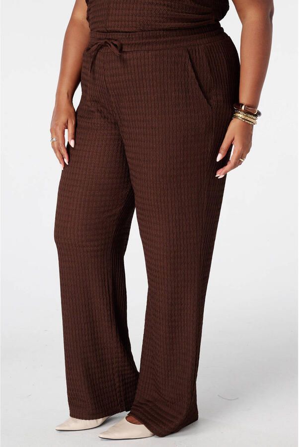 MS Mode wide leg broek Plus Size bruin